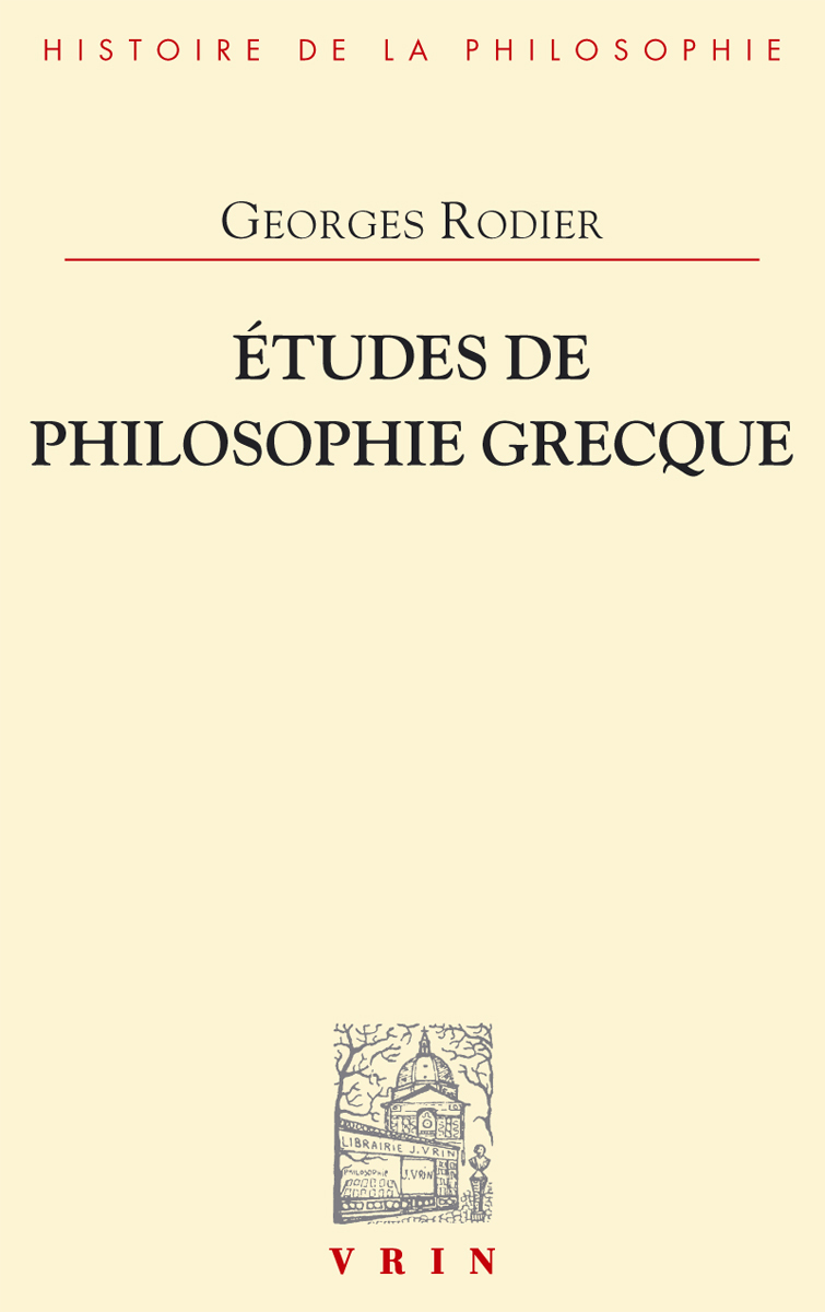 Études de philosophie grecque