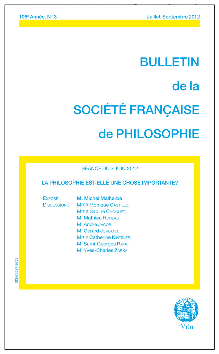 LA PHILOSOPHIE EST-ELLE UNE CHOSE IMPORTANTE?