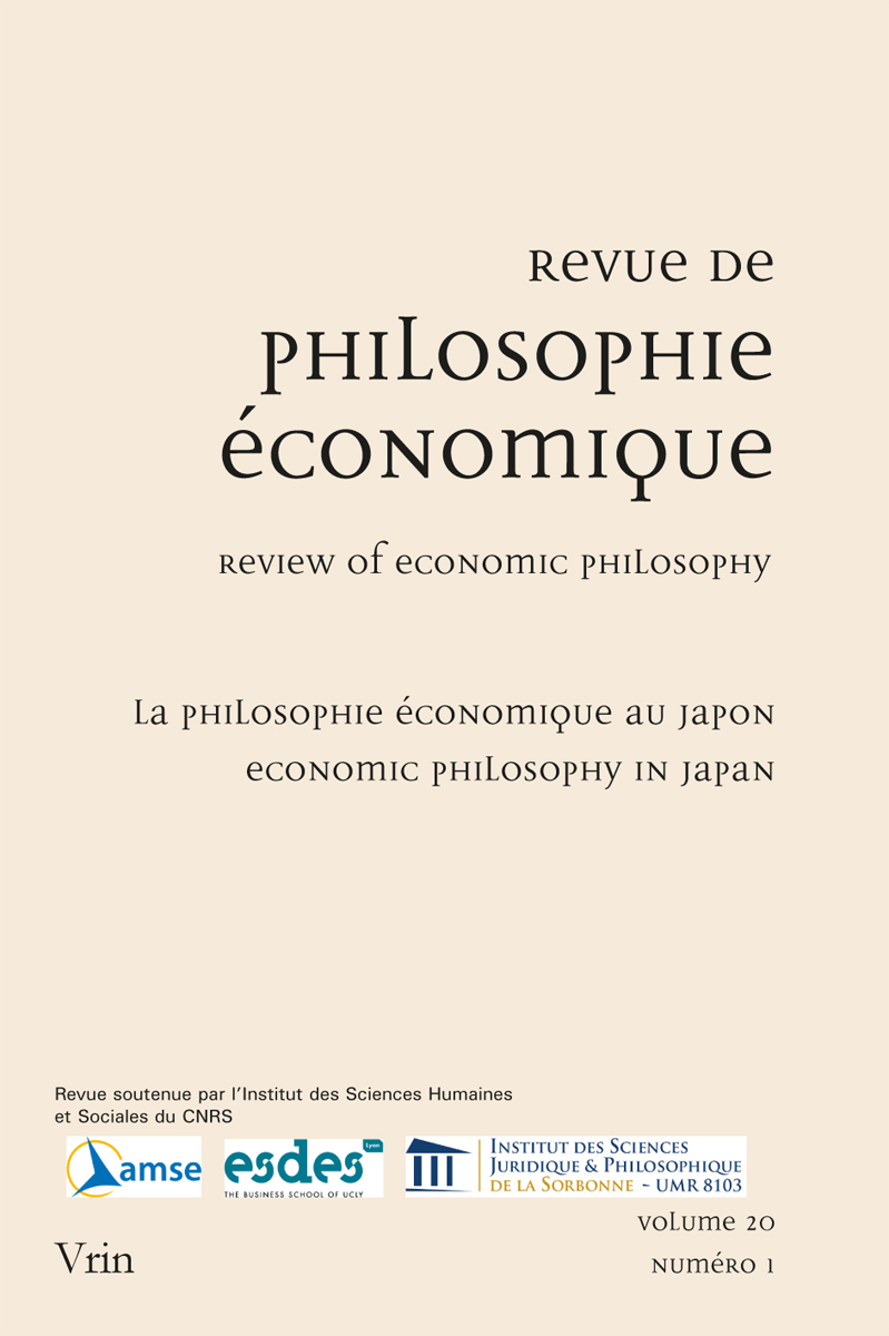 La philosophie économique au Japon / Economic Philosophy in Japan