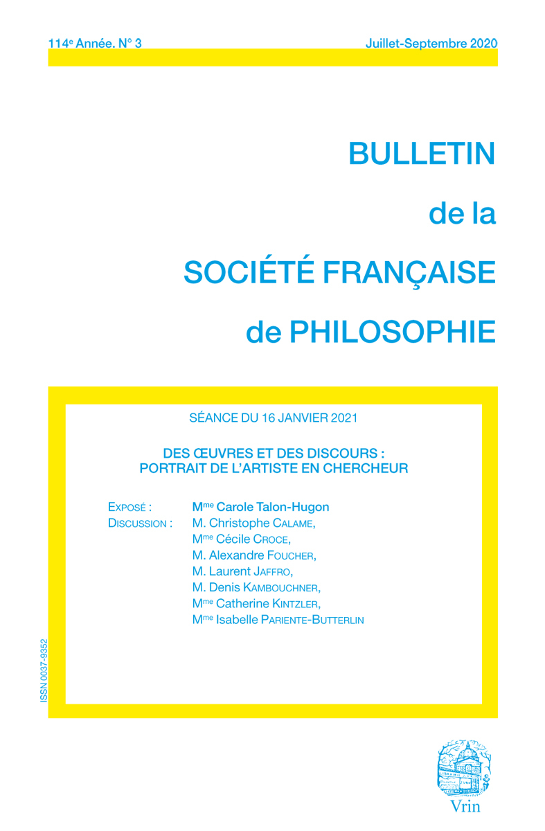 Des œuvres et des discours:  Portrait de l'artiste en chercheur