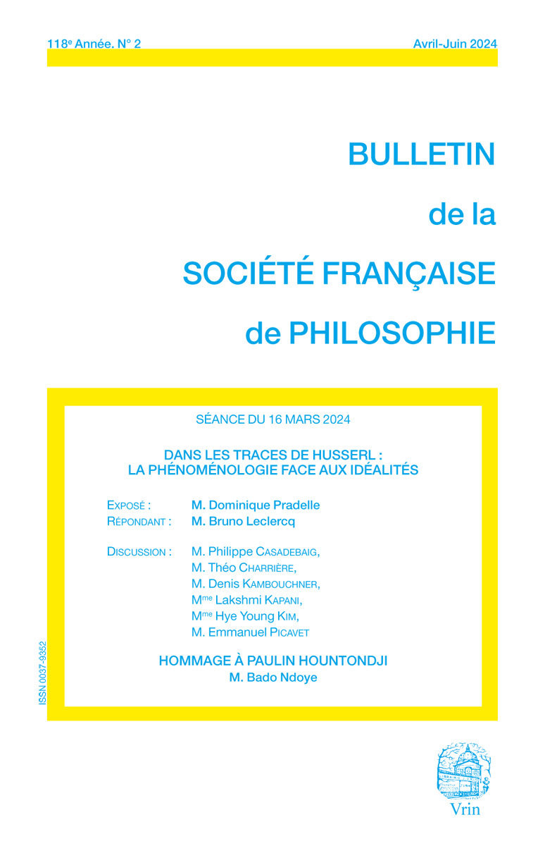 Dans les traces de Husserl: la phénoménologie face aux idéalités