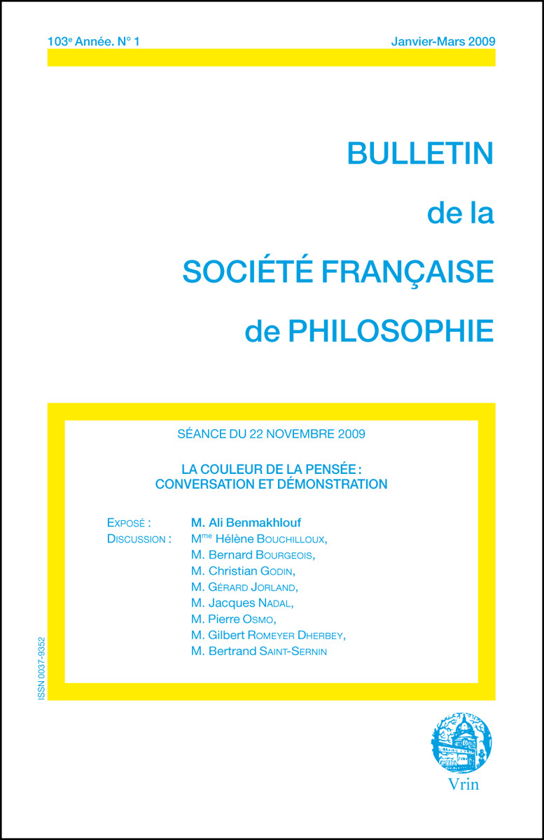 LA COULEUR DE LA PENSEE (BULLETIN SFP 2009/2)
