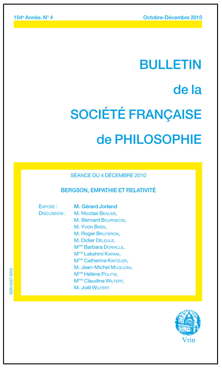 BERGSON EMPATHIE ET RELATIVITE