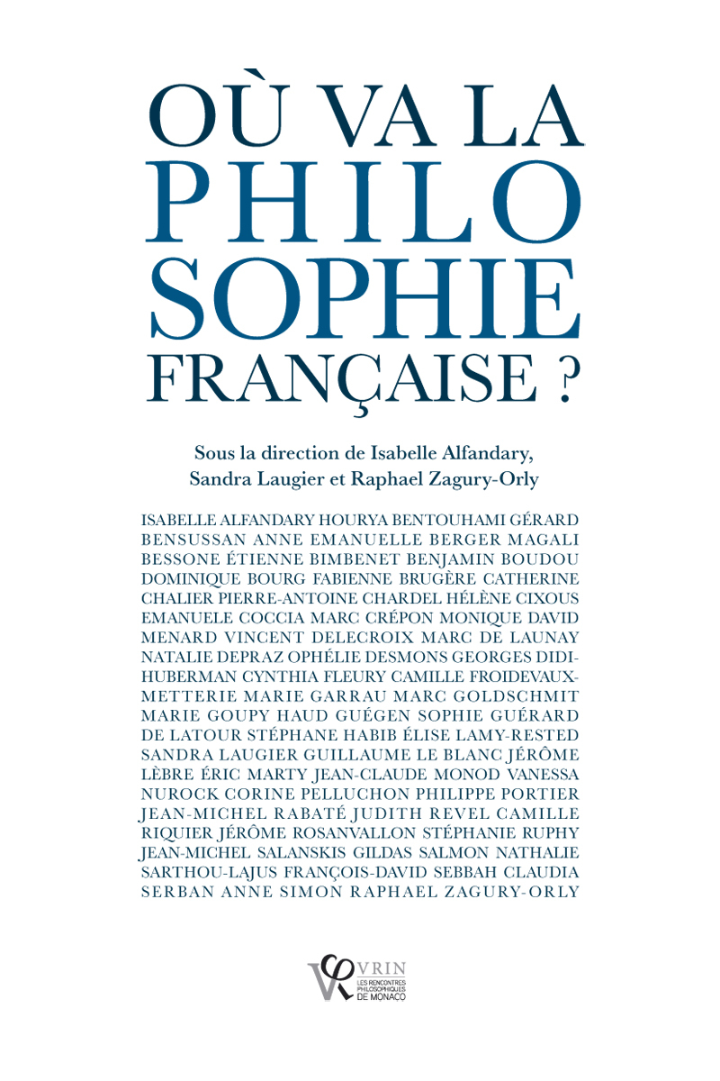 Où va la philosophie française?