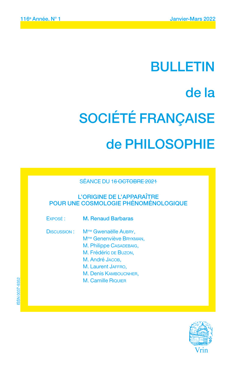 L'origine de l'apparaître