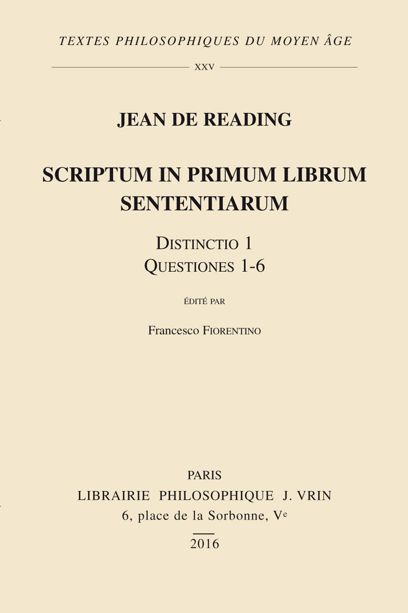 Scriptum in primum librum Sententiarum