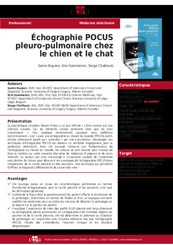 échographie pocus pleuro-pulmonaire chez le chien et le chat
