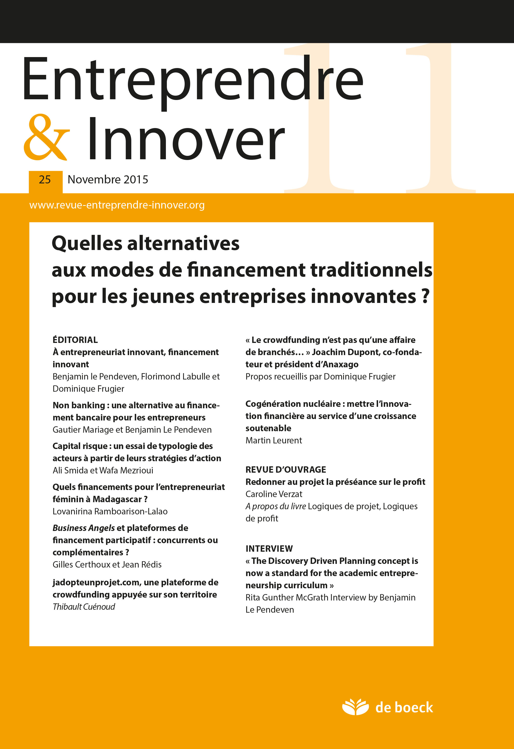 ENTREPRENDRE ET INNOVER 2015/2 N.25