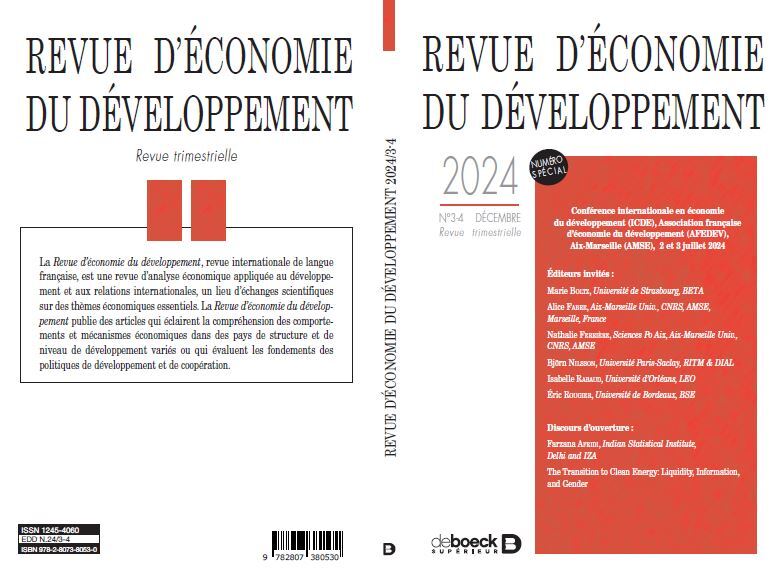 Revue d'économie du développement 2024, n°3