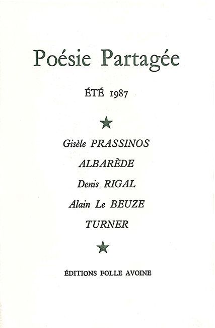 Poésie partagée / Été 1987