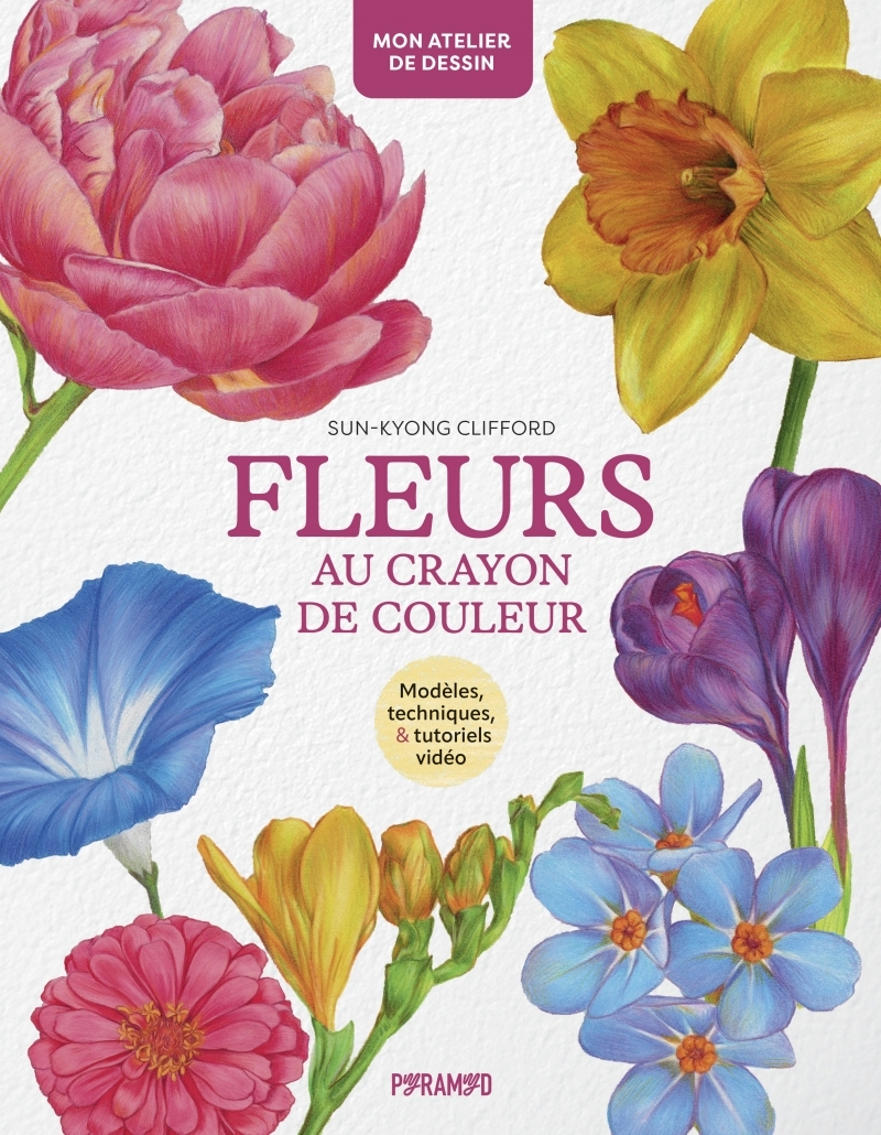 Fleurs au crayon de couleur - Modèles, techniques & tutoriel