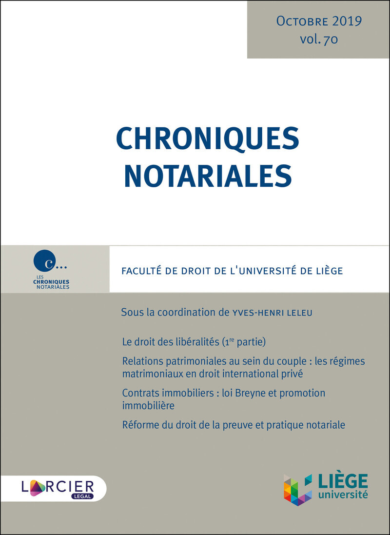 Chroniques notariales - Volume 70