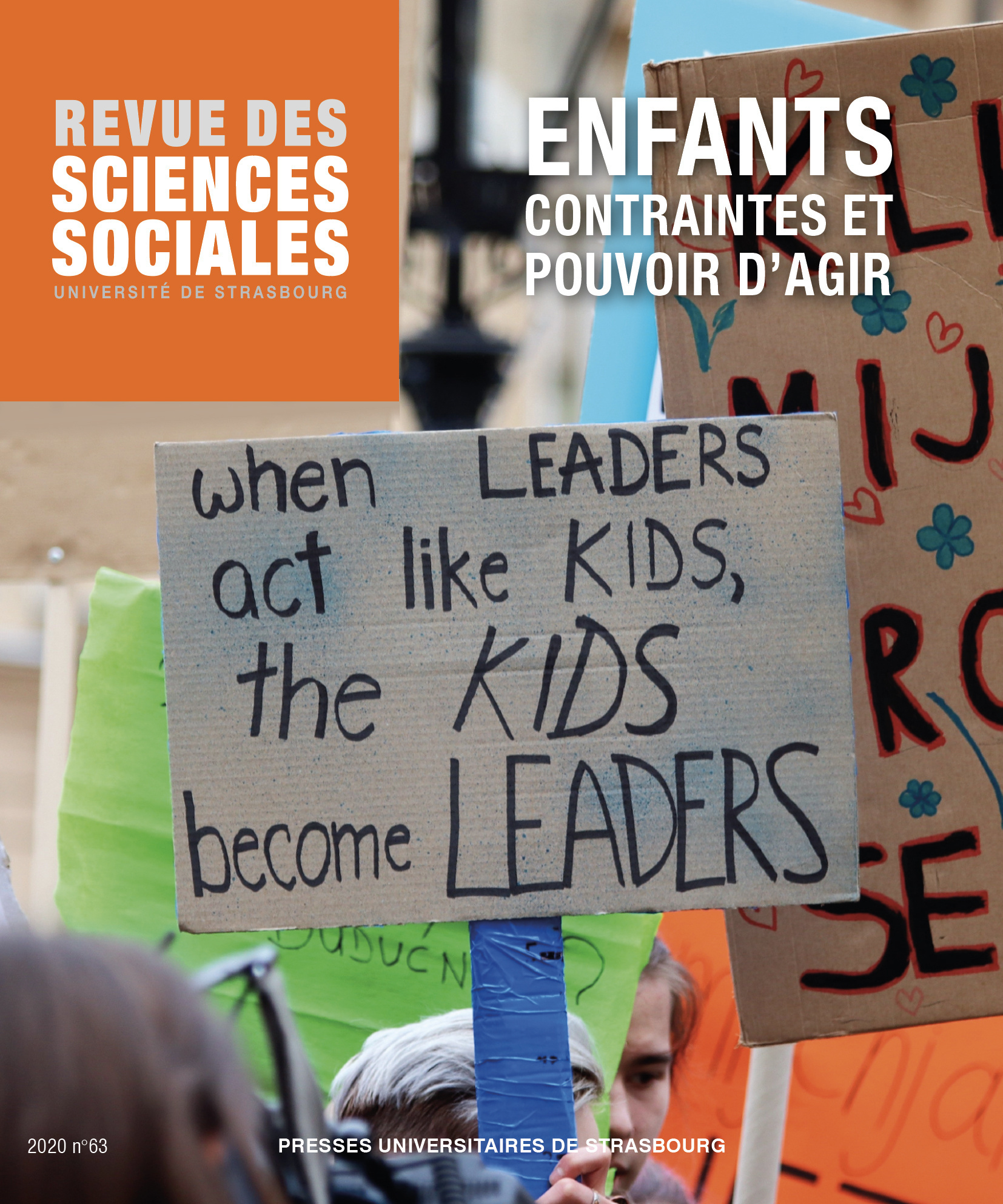 Revue des sciences sociales n°63/2020 - enfants. contraintes et pouvoir d'agir
