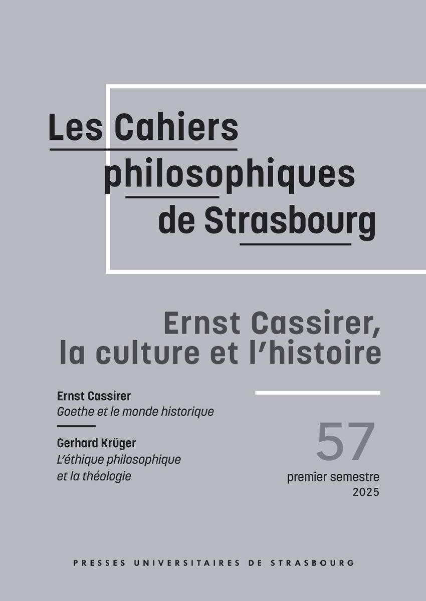 Ernst Cassirer, la culture et l'histoire