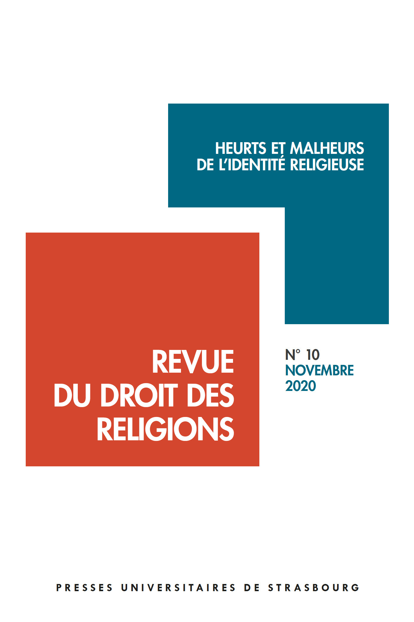 Revue du droit des religions n° 10/2020 - heurts et malheurs de l'identité rel