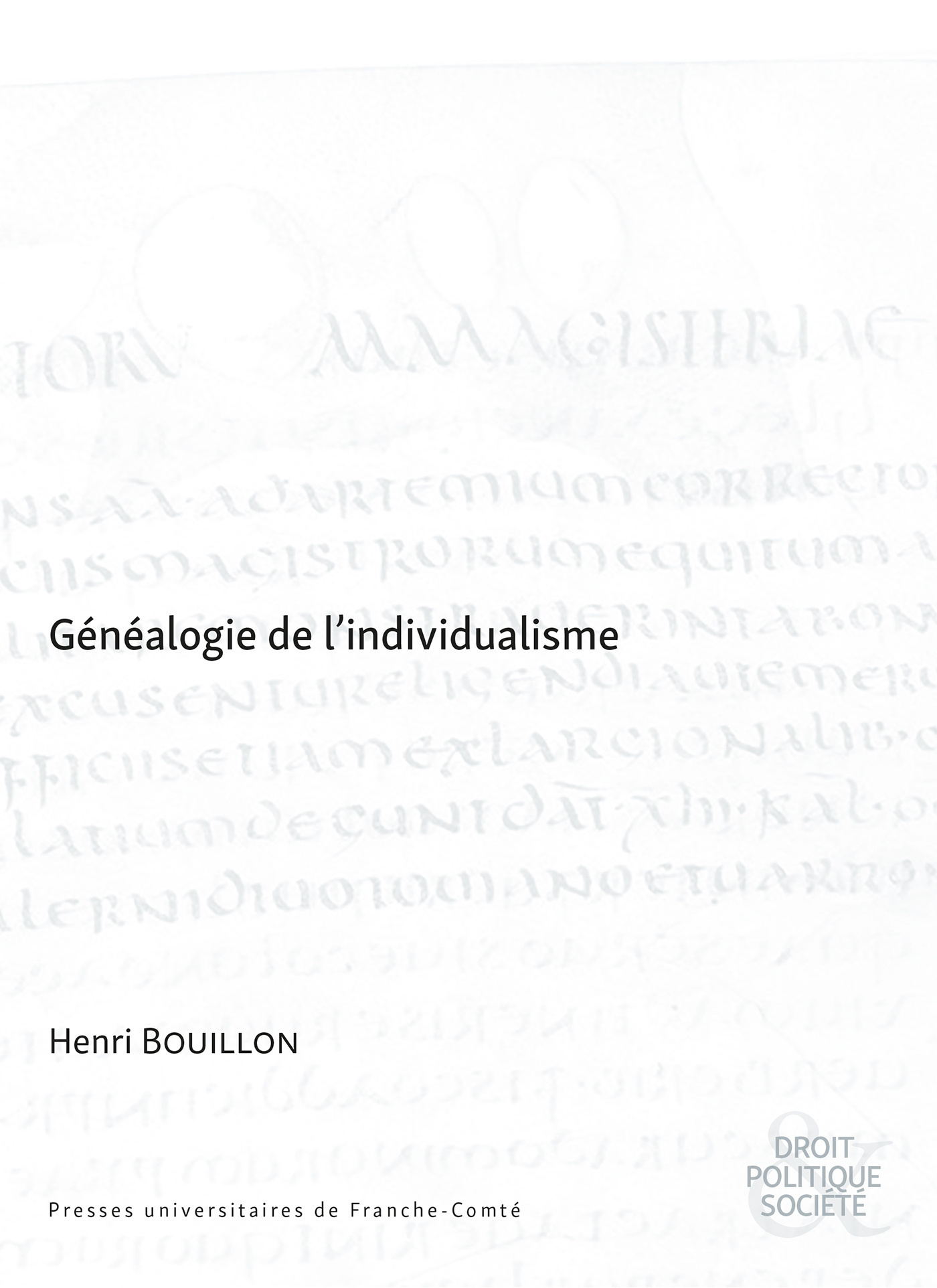 GENEALOGIE DE L'INDIVIDUALISME