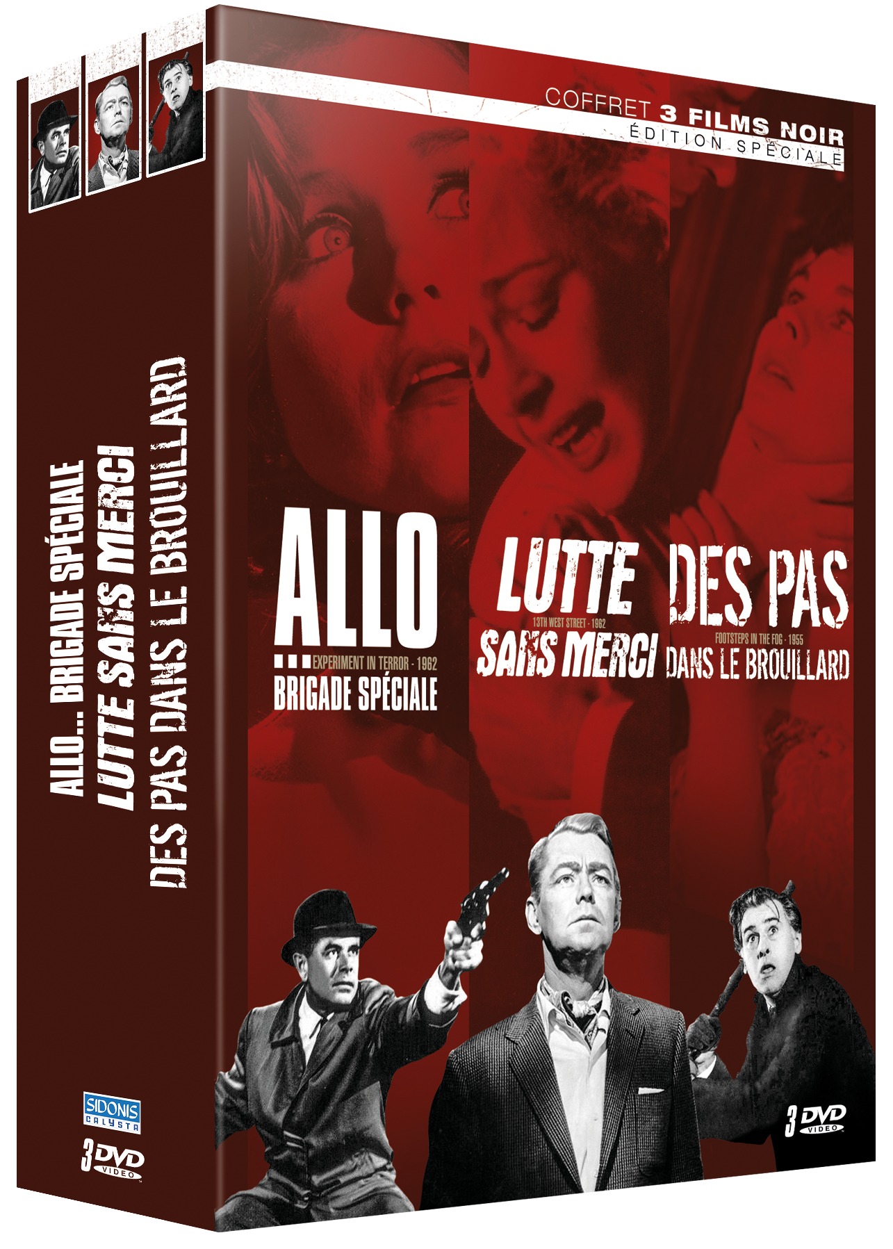COFFRET 3 FILMS NOIRS : ALLO... BRIGADE SPECIALE + DES PAS DANS LE BROUILLARD + LUTTE SANS MERCI