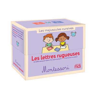 Coffret lettres rugueuses Montessori - Majuscules cursives