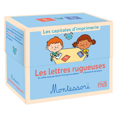 Coffret lettres rugueuses Montessori Majuscules script