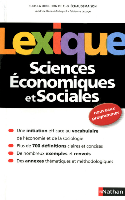 LEXIQUE SCIENCES ECONOMIQUES ET SOCIALES