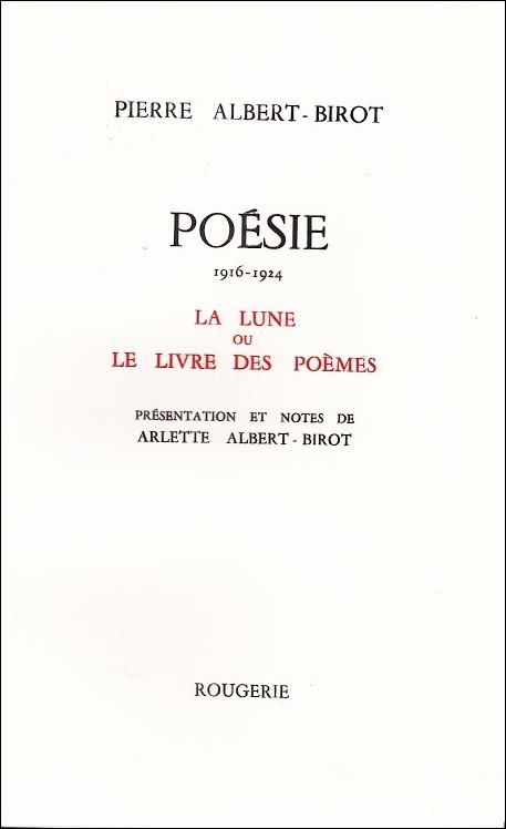 LA LUNE OU LE LIVRE DES POEMES POESIE 1916-1924