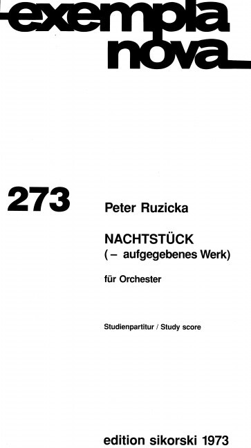Nachtstück (- aufgegebenes Werk)