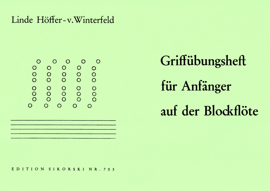 Griffübungsheft für Anfänger auf der Blockflöte