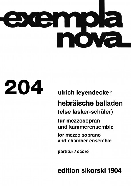 Hebräische Balladen nach Gedichten von Else Lasker-Schüler