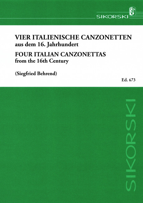 4 italienische Canzonetten aus dem 16. Jahrhundert