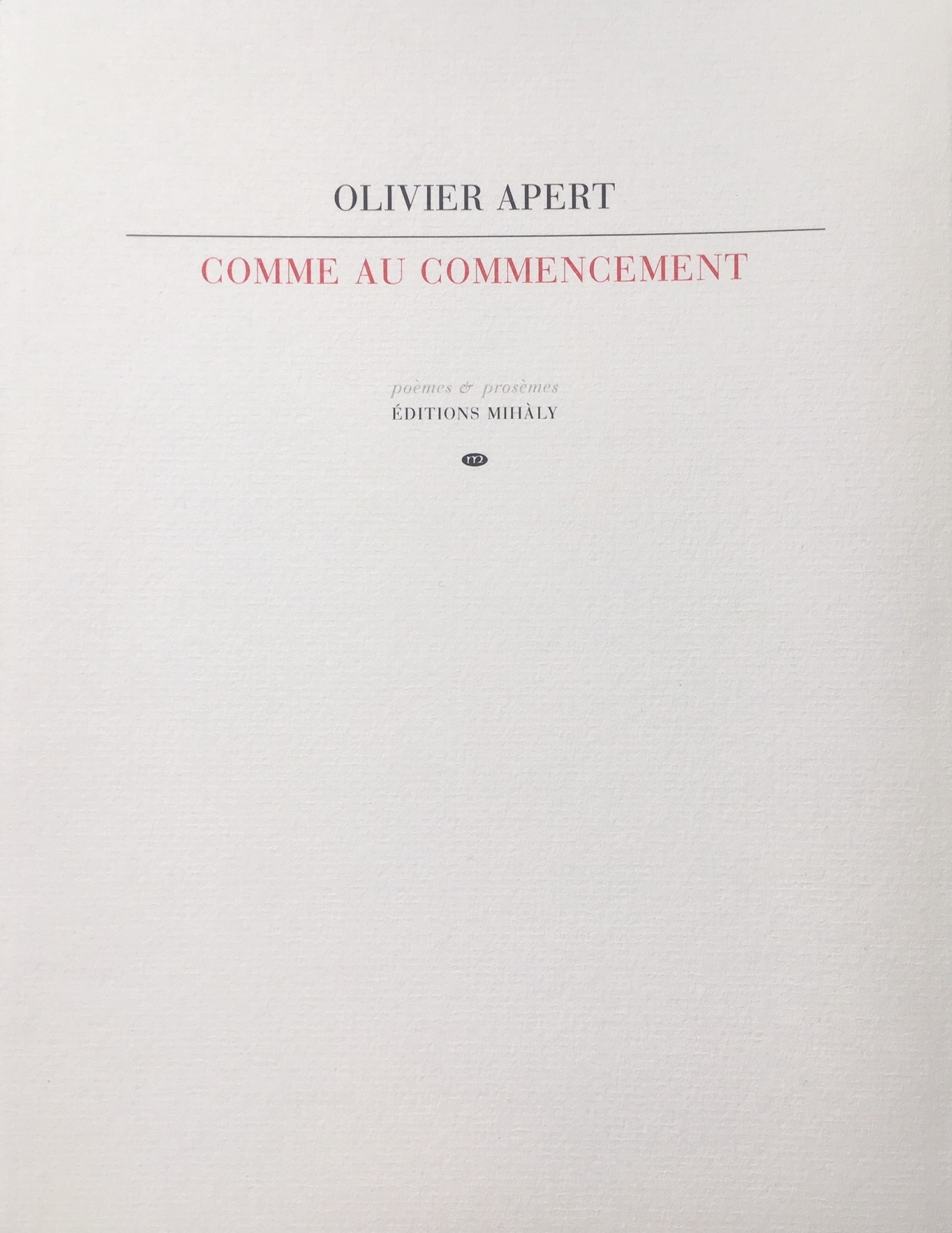 Comme au commencement