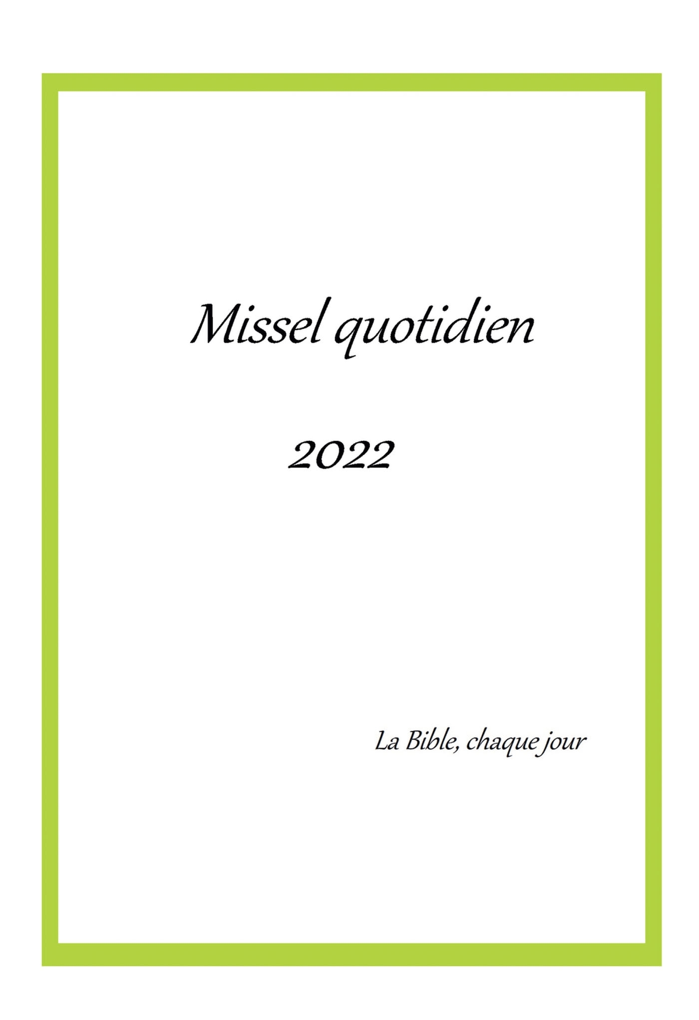 Missel quotidien 2022