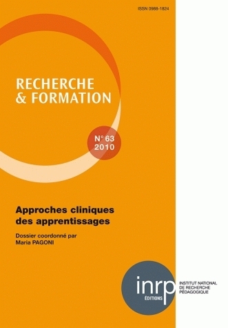 RECHERCHE ET FORMATION, N  063/2010. APPROCHES CLINIQUES DES APPRENTI SSAGES
