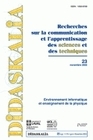 DIDASKALIA, N  023/2003. ENVIRONNEMENT INFORMATIQUE ET ENSEIGNEMENT D E LA PHYSIQUE