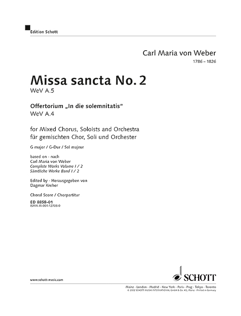 Missa sancta No. 2 Sol majeur
