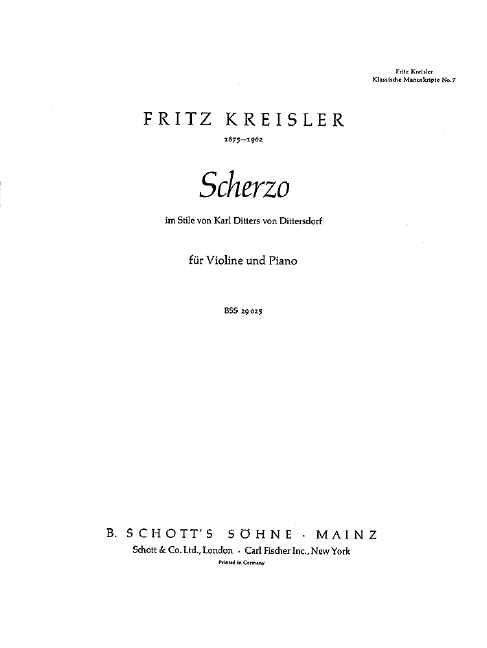 Scherzo in the style of Karl Ditters v. Dittersdorf