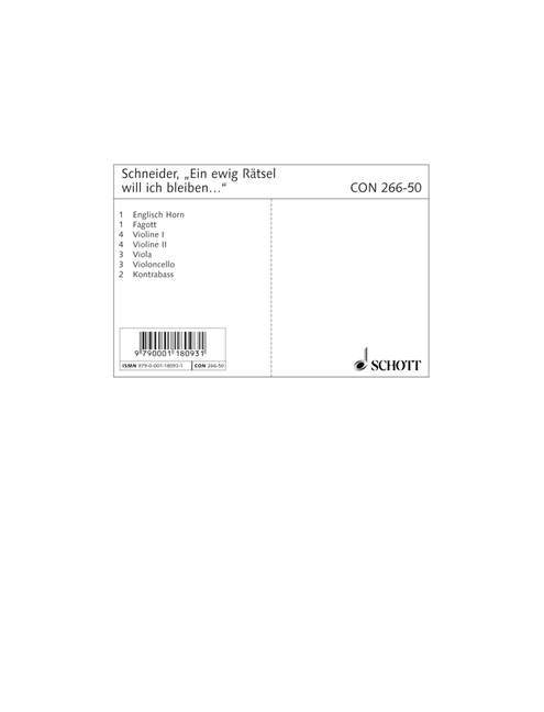 "Ein ewig Rätsel will ich bleiben..."