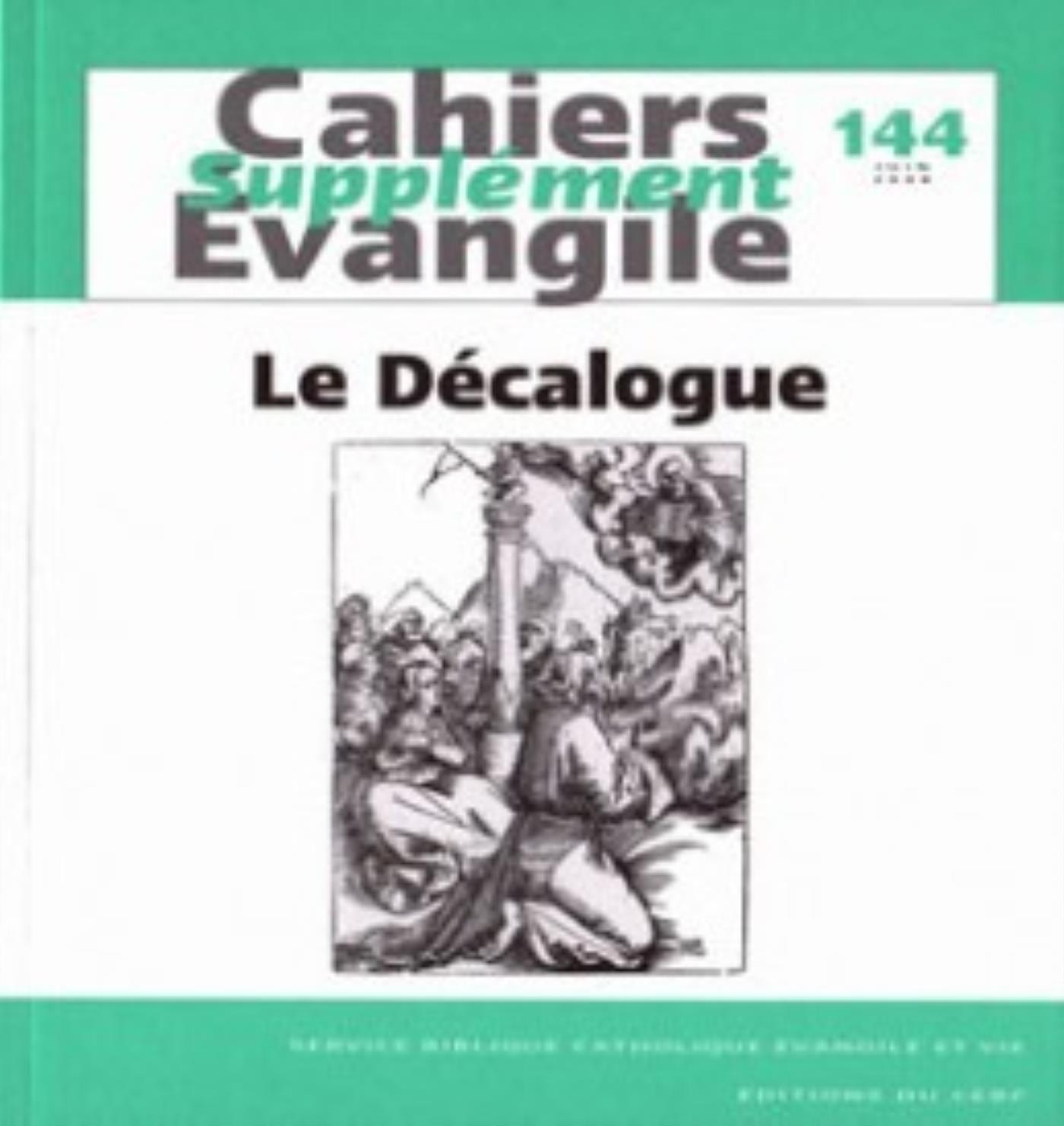 CAHIERS EVANGILE SUPPLEMENT - NUMERO 144 LE DECALOGUE