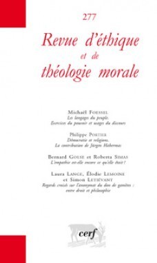REVUE D'ÉTHIQUE ET DE THÉOLOGIE MORALE 277