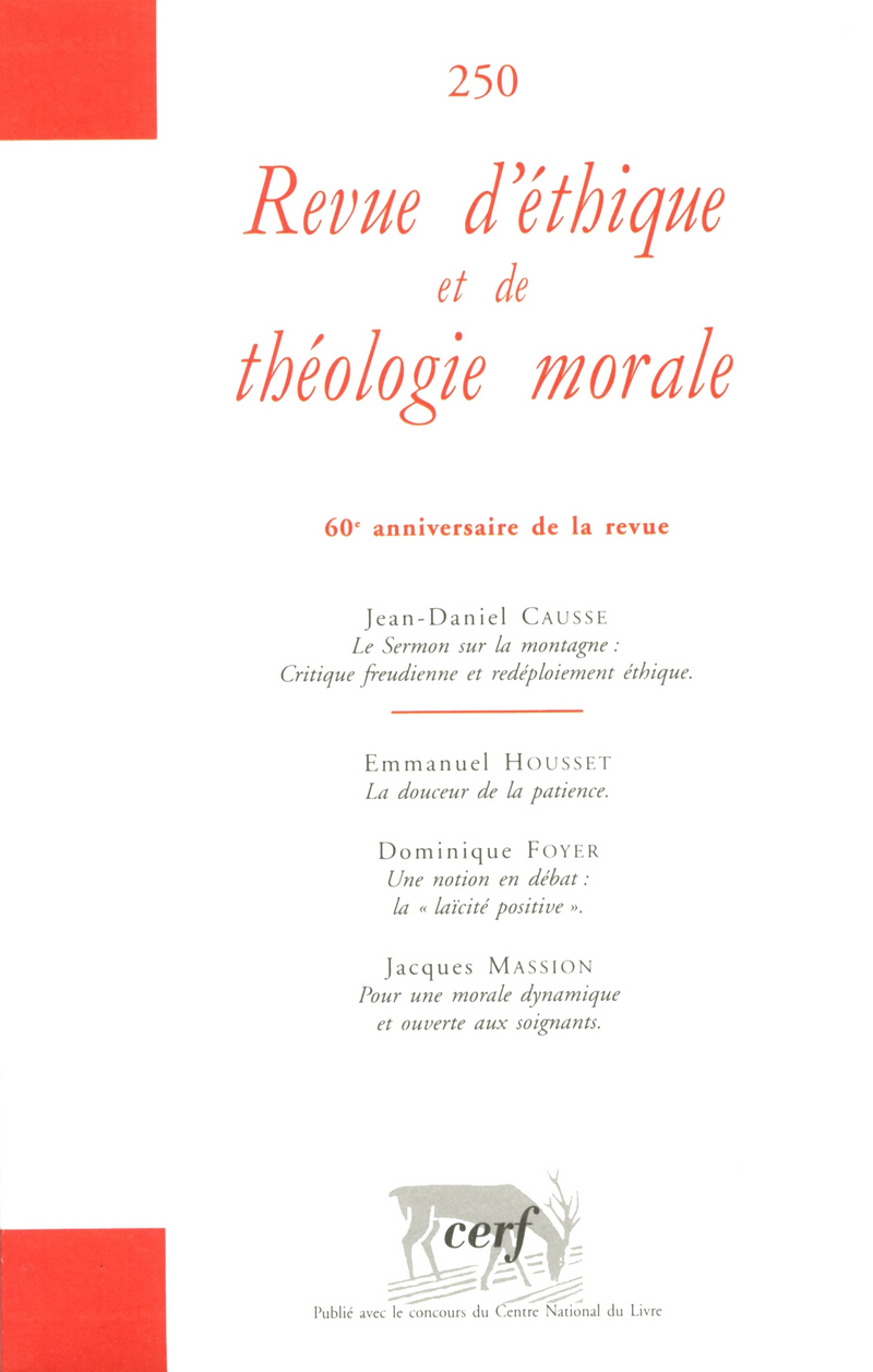REVUE D'ÉTHIQUE ET DE THÉOLOGIE MORALE 250