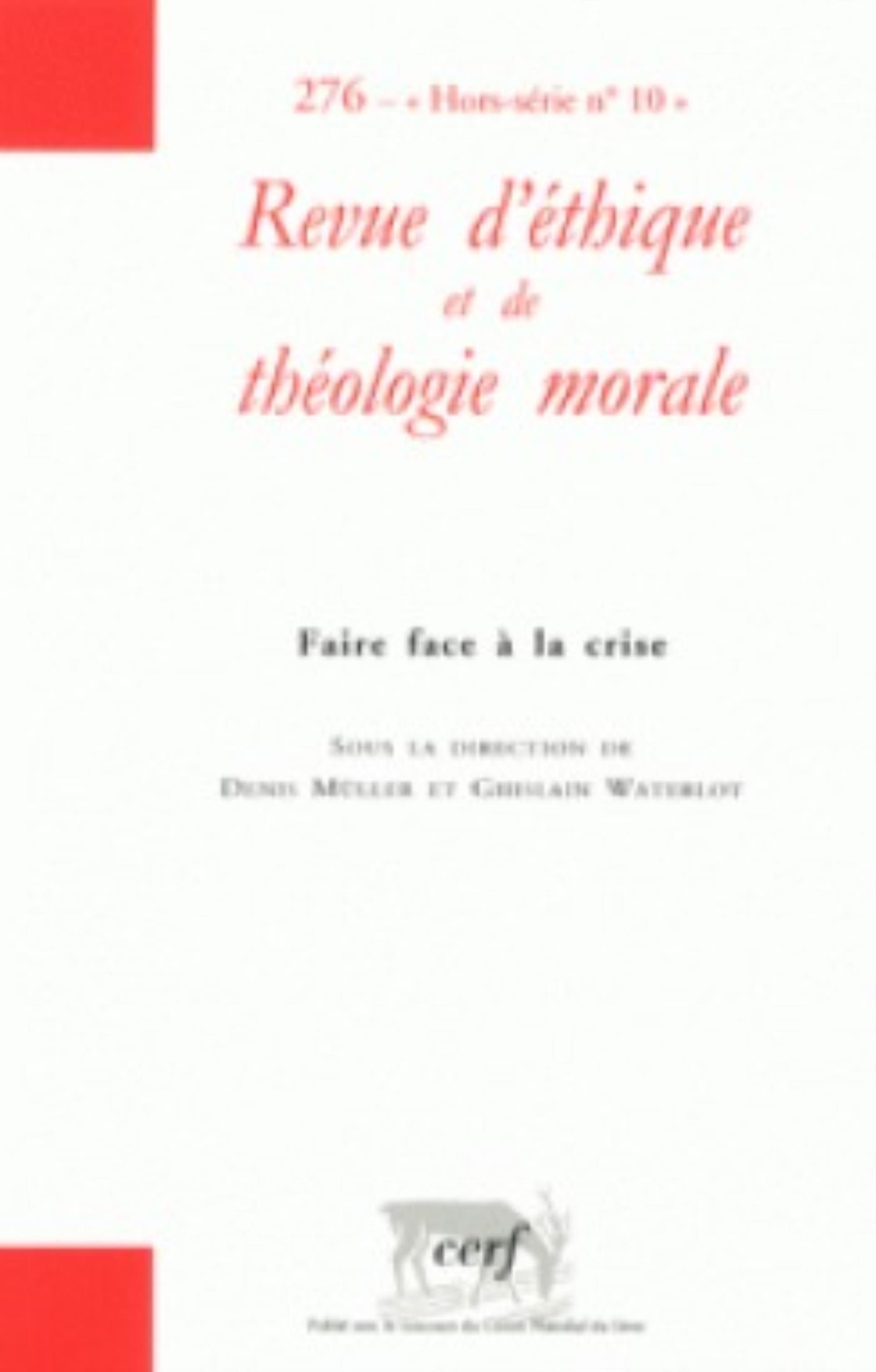 REVUE D'ÉTHIQUE ET DE THÉOLOGIE MORALE 276