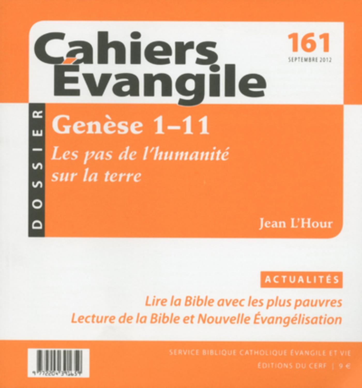 CAHIERS EVANGILE NUMERO 161 GENESE 1-11