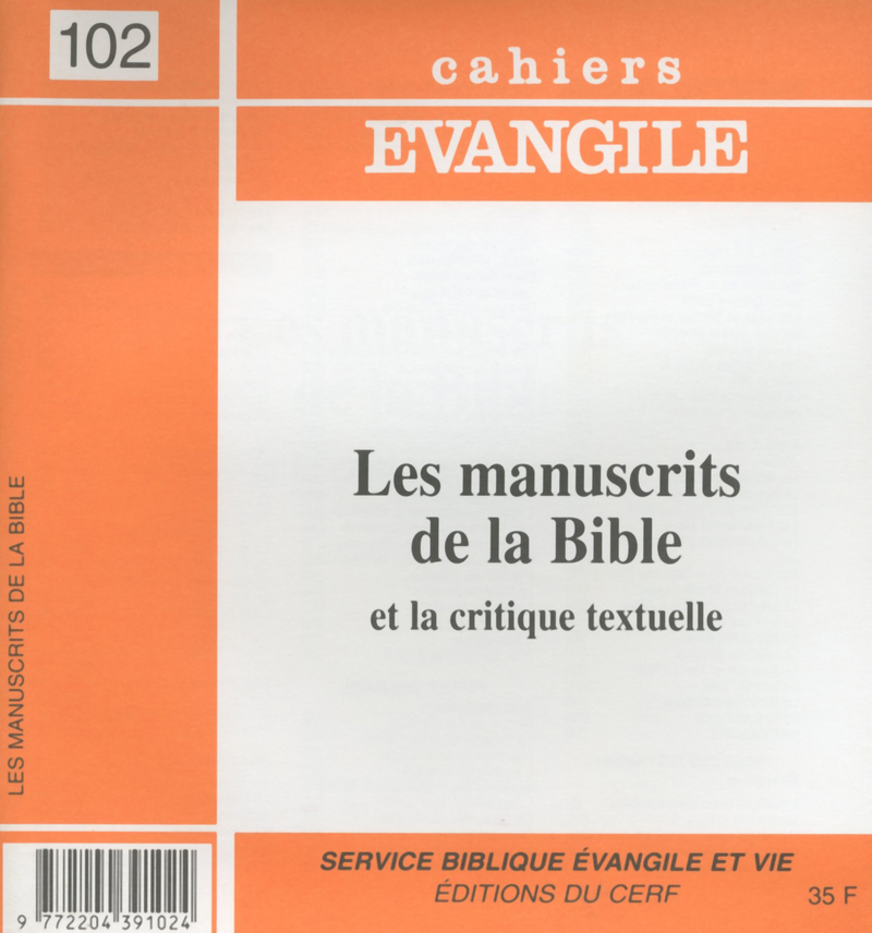 CE-102. LES MANUSCRITS DE LA BIBLE ET LA CRITIQUETEXTUELLE
