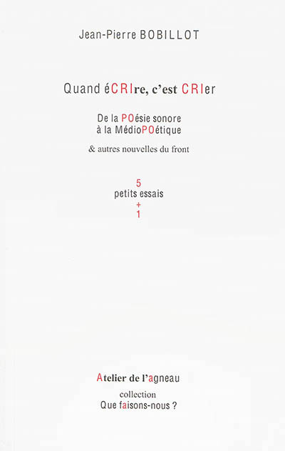 Quand ecrire, c'est crier. de la poesie sonore a la mediopoetique & autres nouvelles du front.