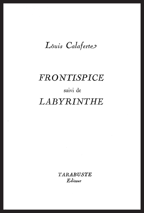 FRONTISPICE - Louis Calaferte