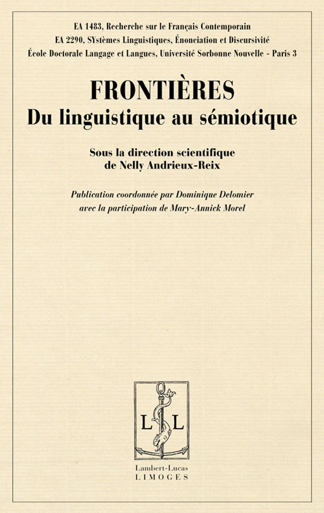 Frontières, du linguistique au sémiotique