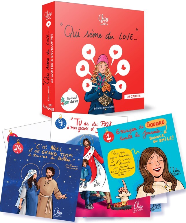 25 cartes « Qui sème du love »  spécial Noël