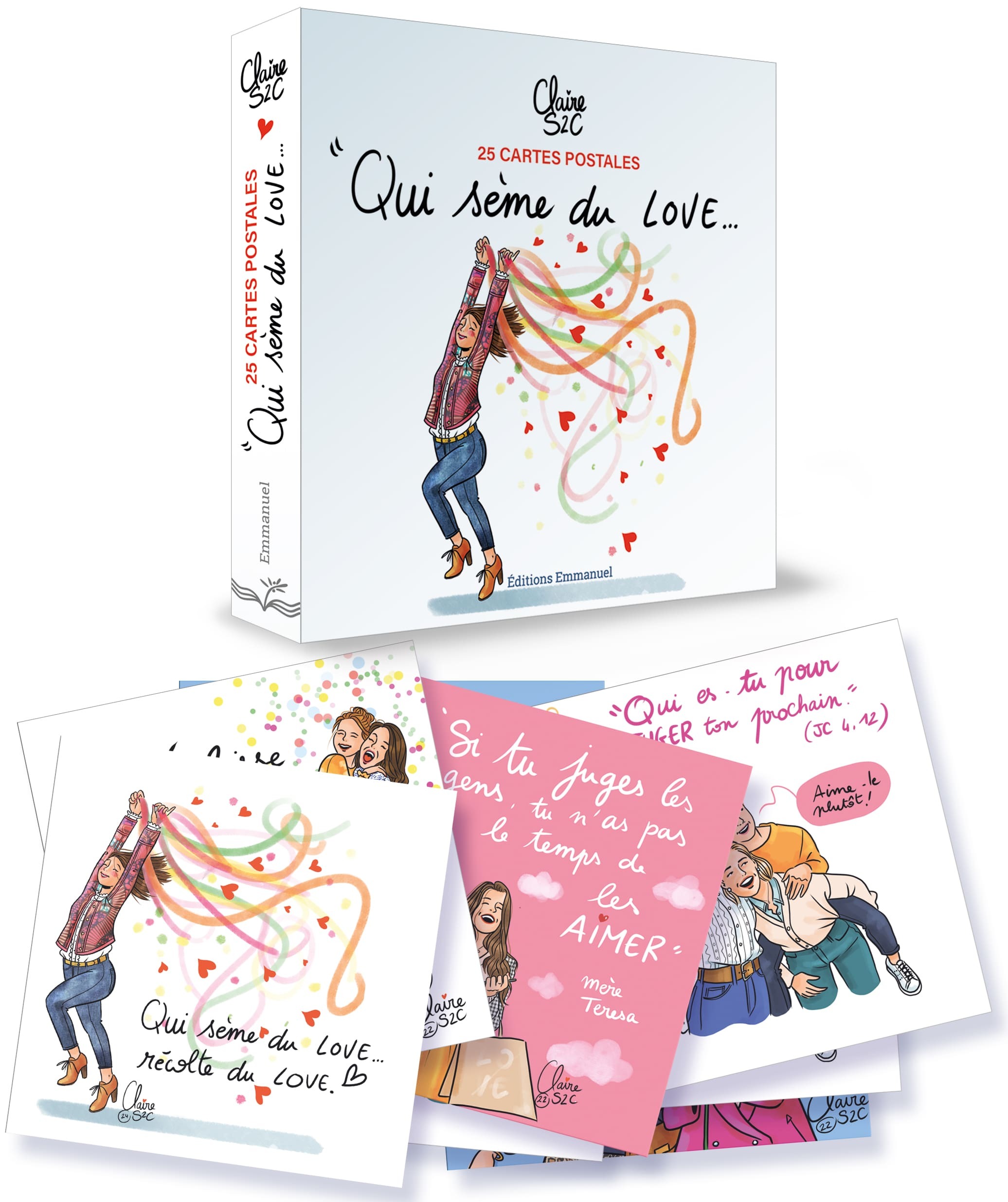 25 cartes « Qui sème du love »