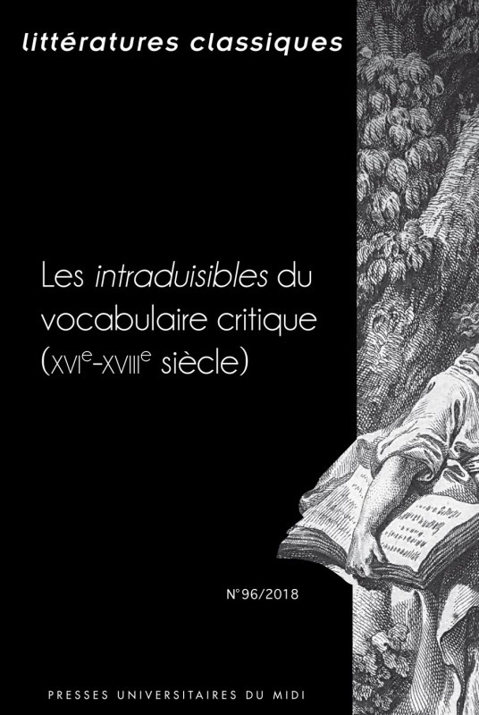Les intraduisibles du vocabulaire critique (XVIe-XVIIIe siècle)