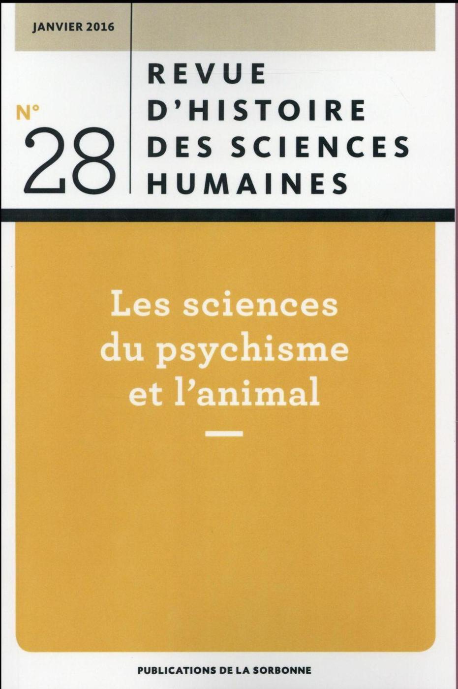 Les sciences du psychisme et l'animal janvier 2016 n 28