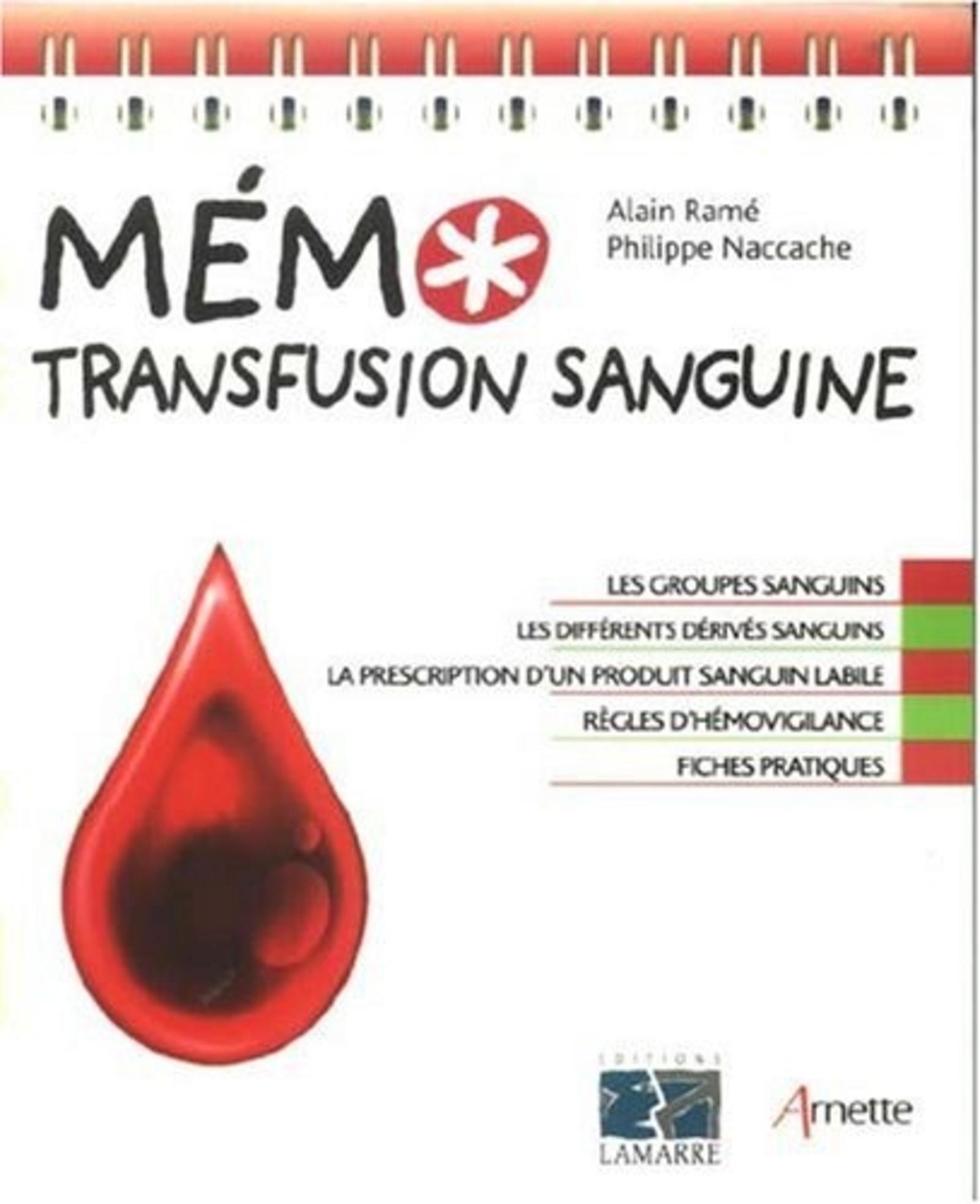 MEMO TRANSFUSION SANGUINE